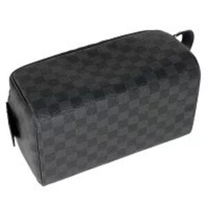 Louis Vuitton Graphite Black Clutch Dopp Kit Shoulder Travel Bag Damier
